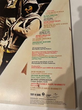 Vinilo Bob Marley - Catch A Fire