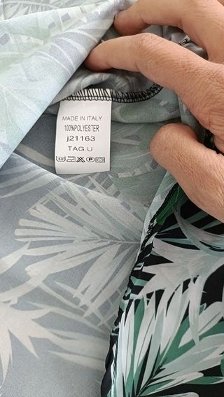 Abito estivo fantasia tropicale verde, tg. Unica 