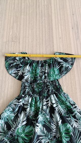 Abito estivo fantasia tropicale verde, tg. Unica 