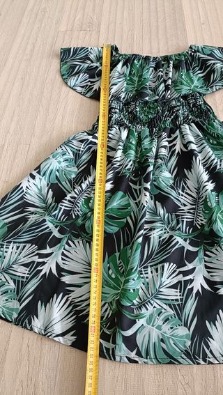 Abito estivo fantasia tropicale verde, tg. Unica 