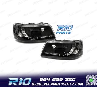 FAROS VOLKSWAGEN VW T5 03-09 LUZ LED DIURNA FONDO NEGRO