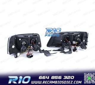 FAROS VOLKSWAGEN VW T5 03-09 LUZ LED DIURNA FONDO NEGRO