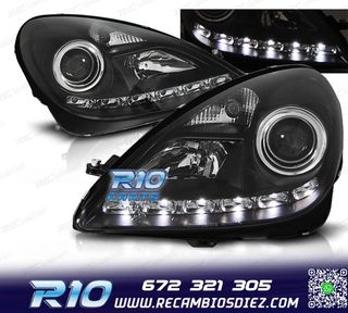 FAROS MERCEDES CLASE SLK R171 04-11 LUZ DIURNA LED FONDO NEG
