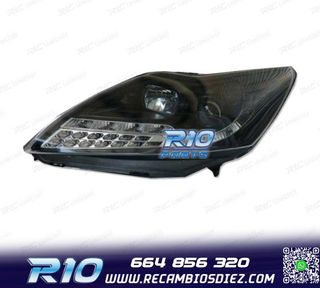 FAROS FORD FOCUS 08- LUZ DIURNA LED NEGRO