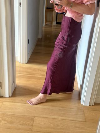 Falda midi Zara granate