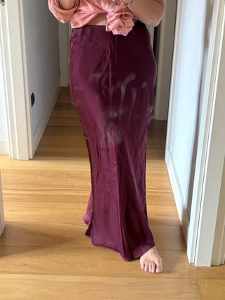 Falda midi Zara granate