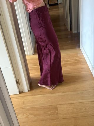 Falda midi Zara granate