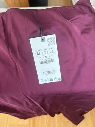 Falda midi Zara granate