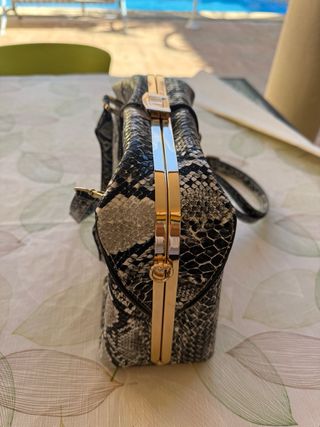 Bolso Serpiente Blanco-Negro