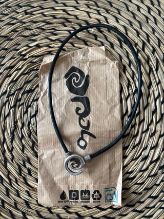 Collar cuero negro - acero