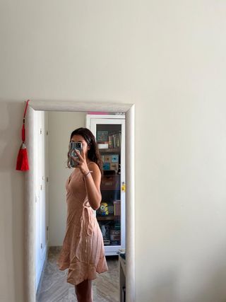 Vestido corto Mango Teens beige