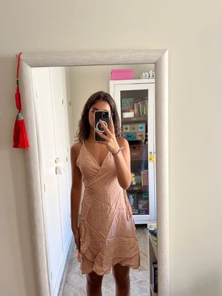 Vestido corto Mango Teens beige