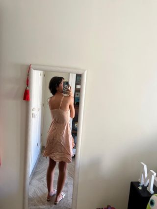 Vestido corto Mango Teens beige