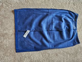 Falda midi azul ecopiel tacto top New
