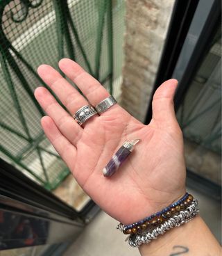Punta Amatista Chevron plata 925