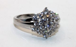 Radioso anello argento pietre CZ