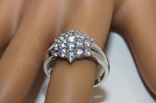 Radioso anello argento pietre CZ