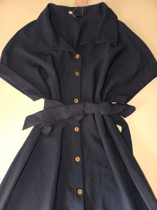 Vestido azul marino botones