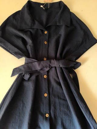 Vestido azul marino botones