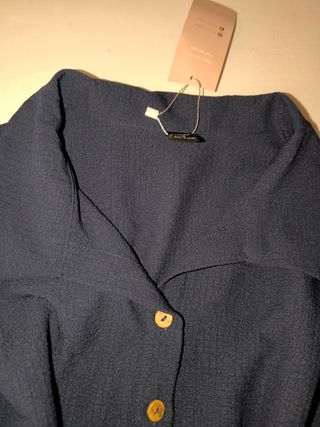Vestido azul marino botones