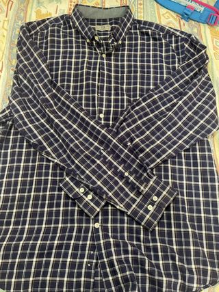 Camisa cuadros azul-blanca