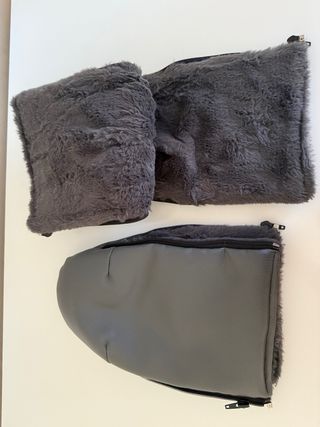 Manoplas silla niño - Piel sintética gris