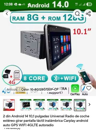 Radio Coche Android 10.1" 8G+128G