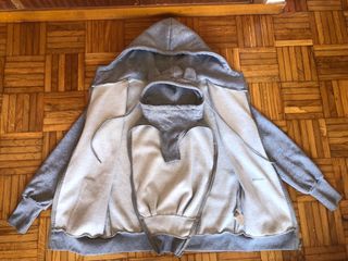 Sudadera gris premamá-porteo cremallera