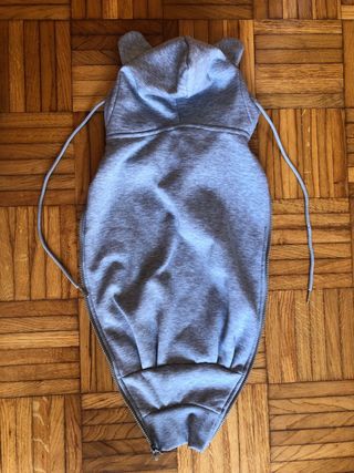 Sudadera gris premamá-porteo cremallera