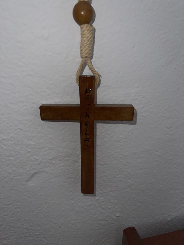 Rosario antiguo de madera,grande