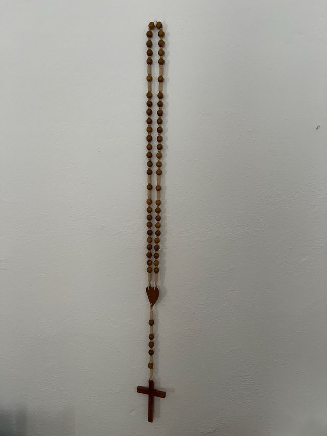 Rosario antiguo de madera,grande