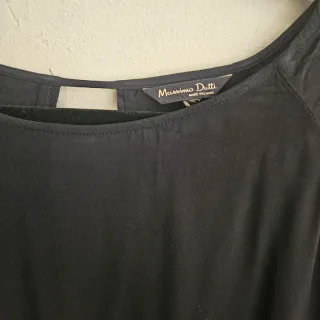 Massimo Dutti m top negro perlas manga larga