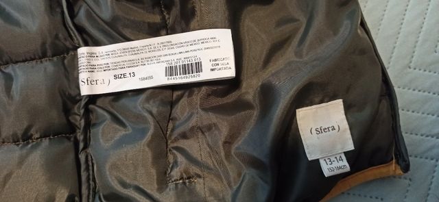 Chaqueta acolchada amarilla talla niño 13/14 años