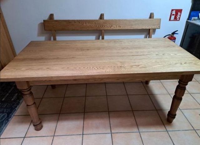 Mesa roble maciza rústica