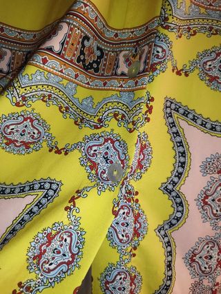 Vestido largo estampado - Amarillo y Rosa