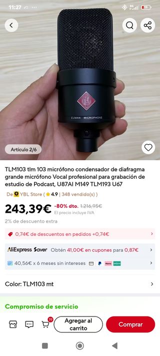 Micrófono TLM103 - Condensador