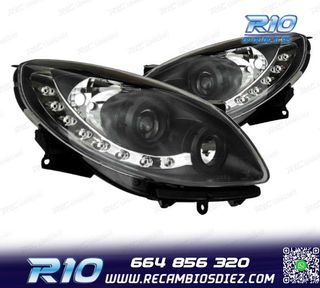 FAROS RENAULT TWINGO 07-11 LUZ DIURNA LED FONDO NEGRO
