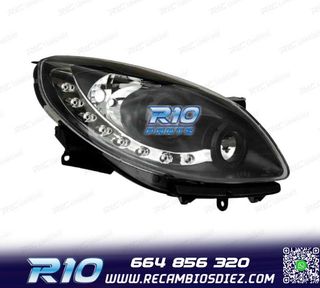 FAROS RENAULT TWINGO 07-11 LUZ DIURNA LED FONDO NEGRO