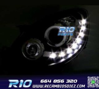 FAROS RENAULT TWINGO 07-11 LUZ DIURNA LED FONDO NEGRO