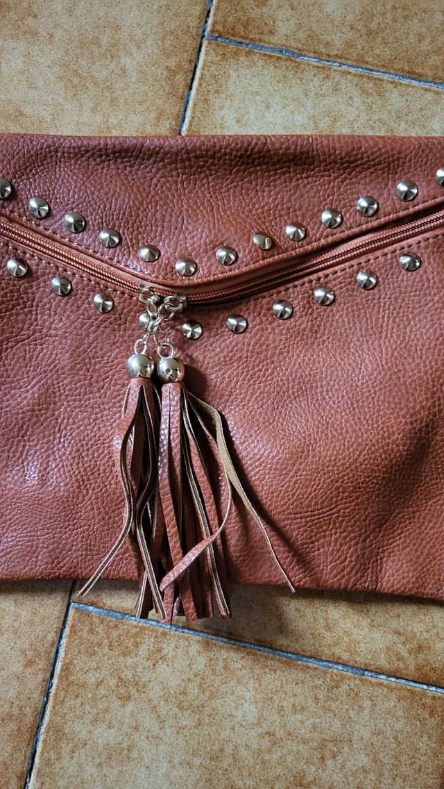 Borsa a clutch marrone - borsetta
