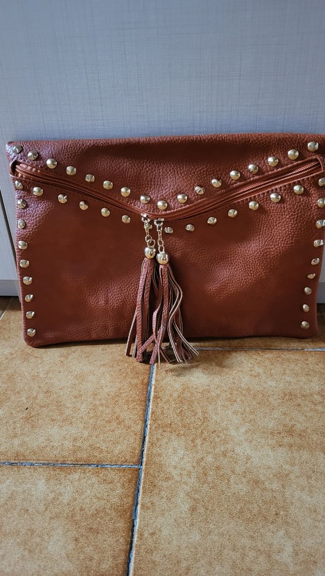 Borsa a clutch marrone - borsetta