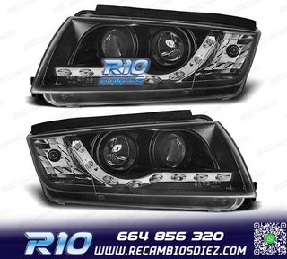 FAROS SKODA FABIA 99-07 LUZ DIURNA LED FONDO NEGRO