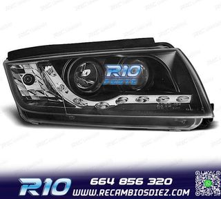 FAROS SKODA FABIA 99-07 LUZ DIURNA LED FONDO NEGRO