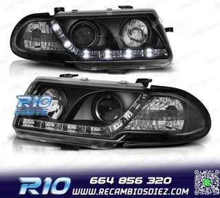 FAROS OPEL ASTRA F 91-94 LUZ DIURNA LED FONDO NEGRO