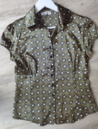 Blusa Tact-O dorada y verde oliva