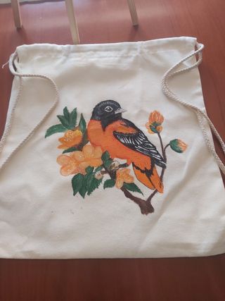 Saco Mochila Pintada a Mano