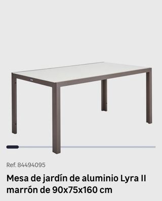 Mesa jardín Lyra II aluminio 90x75x160
