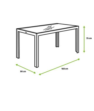 Mesa jardín Lyra II aluminio 90x75x160