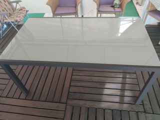 Mesa jardín Lyra II aluminio 90x75x160