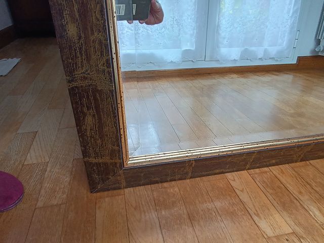 Espejo grande marrón dorado para Salón-Hall 